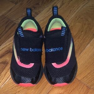 New Balance Kids' Black and Pink Sneakers